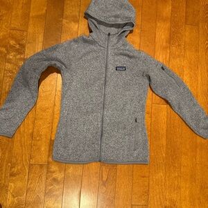 Patagonia Gray Hooded Fleece Jacket